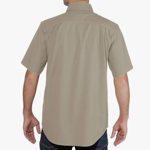 Carhartt Rugged Flex Men Shirt Short Sleeve Relaxed Fit Midweight Khaki Size XXL - Picture 14 of 14